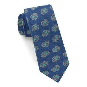 Men's Ted Baker London Paisley Silk & Linen Tie, Blue MSRP $95